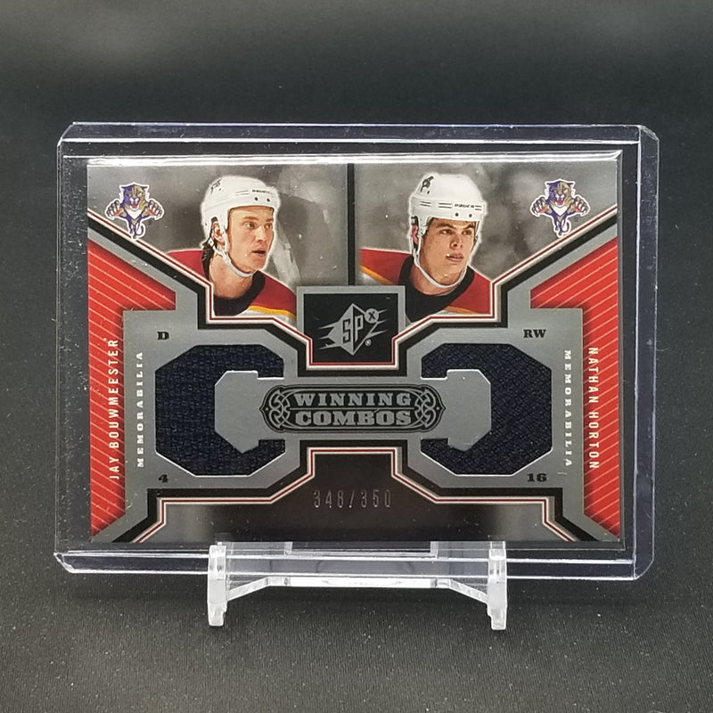 2005 UPPER DECK SPX - WINNING COMBOS - J. BOUWMEESTER / N. HORTON - #WC-BH - #'D/350 - DUAL RELIC