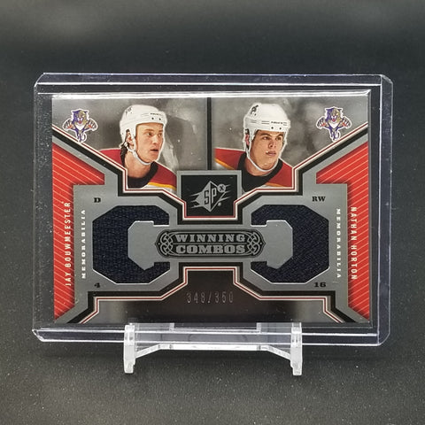 2005 UPPER DECK SPX - WINNING COMBOS - J. BOUWMEESTER / N. HORTON - #WC-BH - #'D/350 - DUAL RELIC
