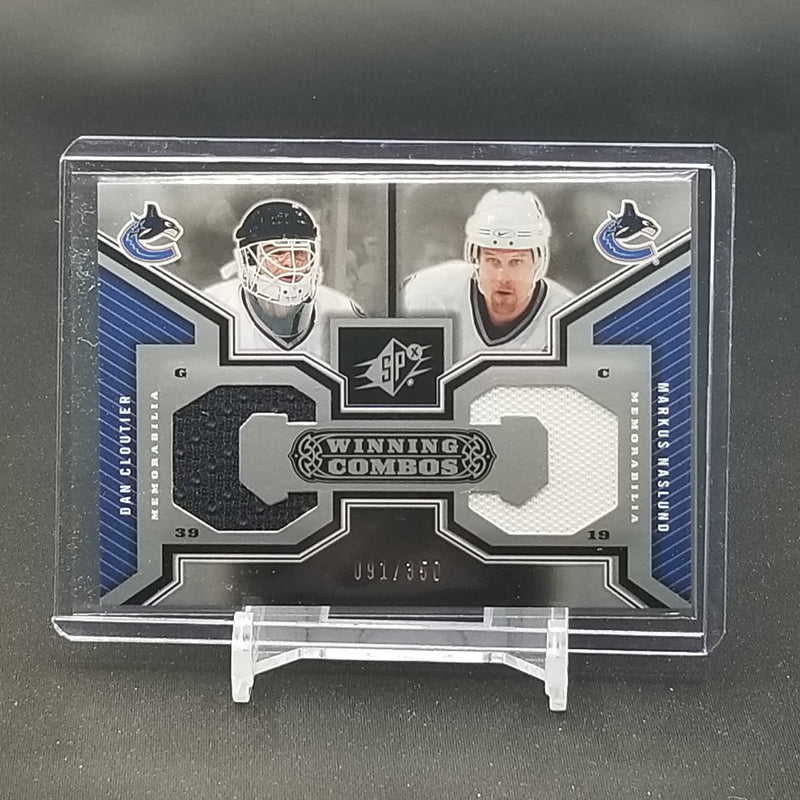 2005 UPPER DECK SPX - WINNING COMBOS - D. CLOUTIER / M. NASLUND - #WC-CN - #'D/350 - DUAL RELIC