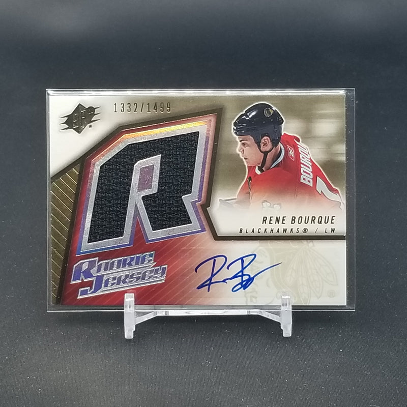 2005 UPPER DECK SPX - ROOKIE JERSEY - R. BOURQUE - #155 - #'D/1499 - RELIC - AUTOGRAPH - RC