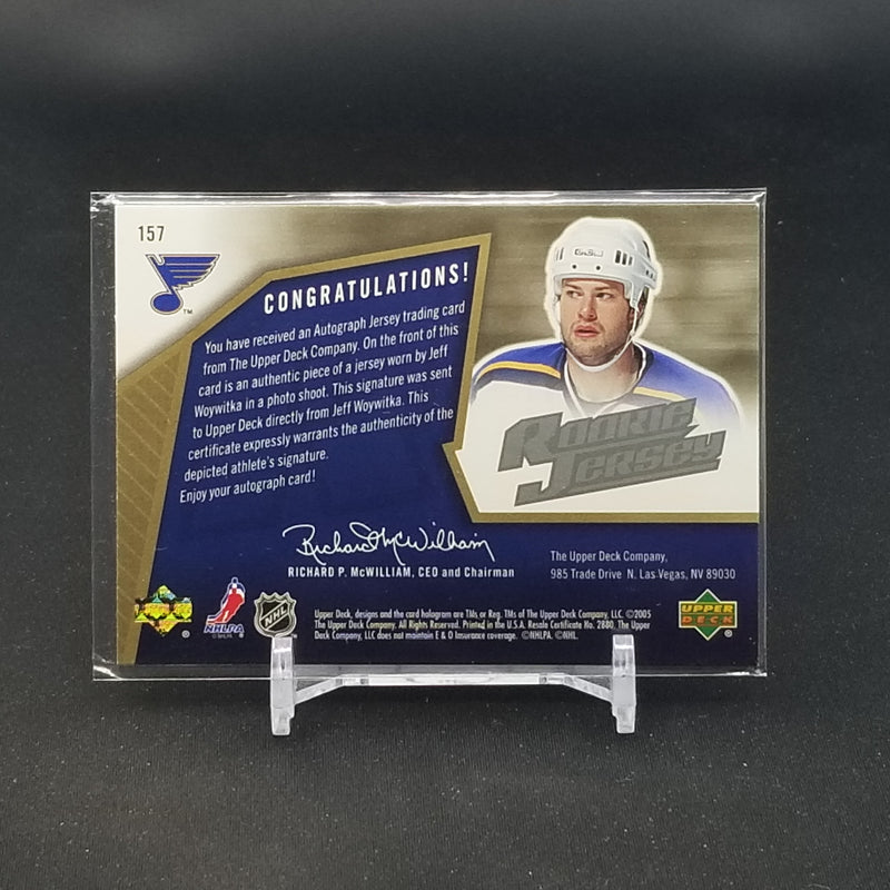 2005 UPPER DECK SPX - ROOKIE JERSEY - J. WOYWITKA - #157 - #'D/1499 - RELIC - AUTOGRAPH - RC