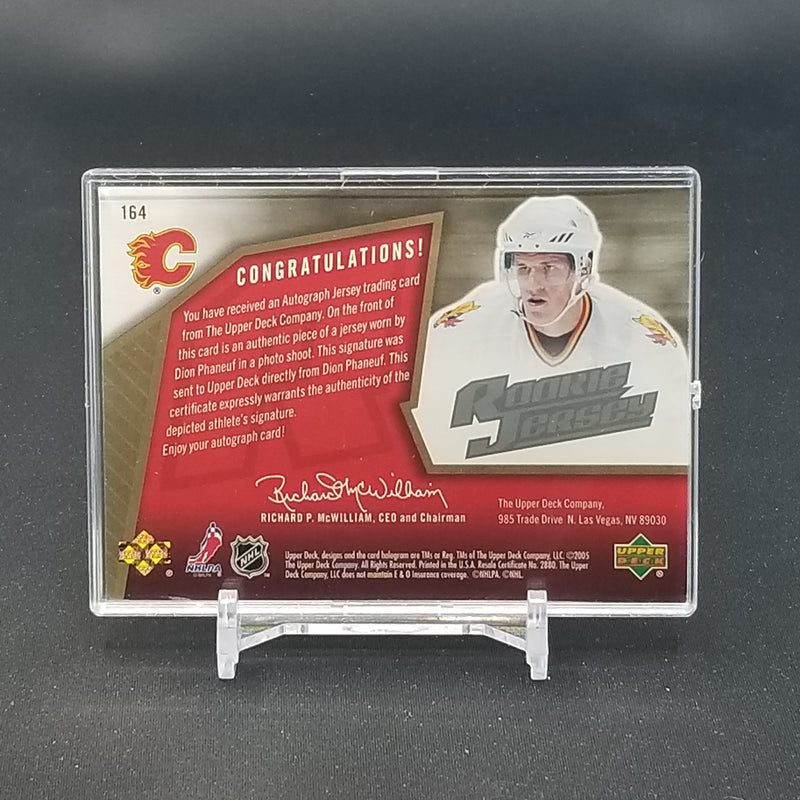 2005 UPPER DECK SPX - ROOKIE JERSEY - D. PHANEUF - #164 - #'D/1499 - RELIC - AUTOGRAPH - RC