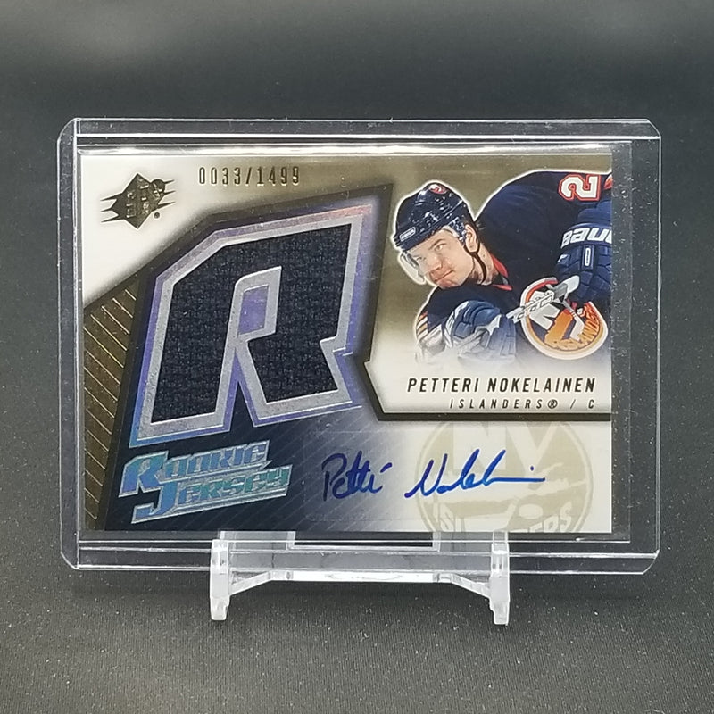 2005 UPPER DECK SPX - ROOKIE JERSEY - P. NOKELAINEN - #168 - #'D/1499 - RELIC - AUTOGRAPH - RC