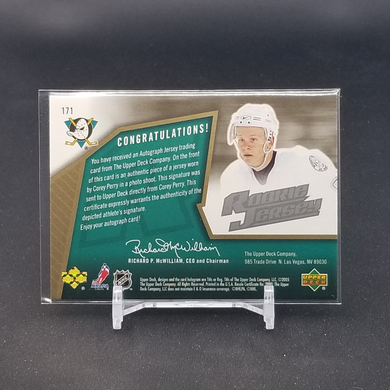 2005 UPPER DECK SPX - ROOKIE JERSEY - C. PERRY - #171 - #'D/1499 - RELIC - AUTOGRAPH - RC