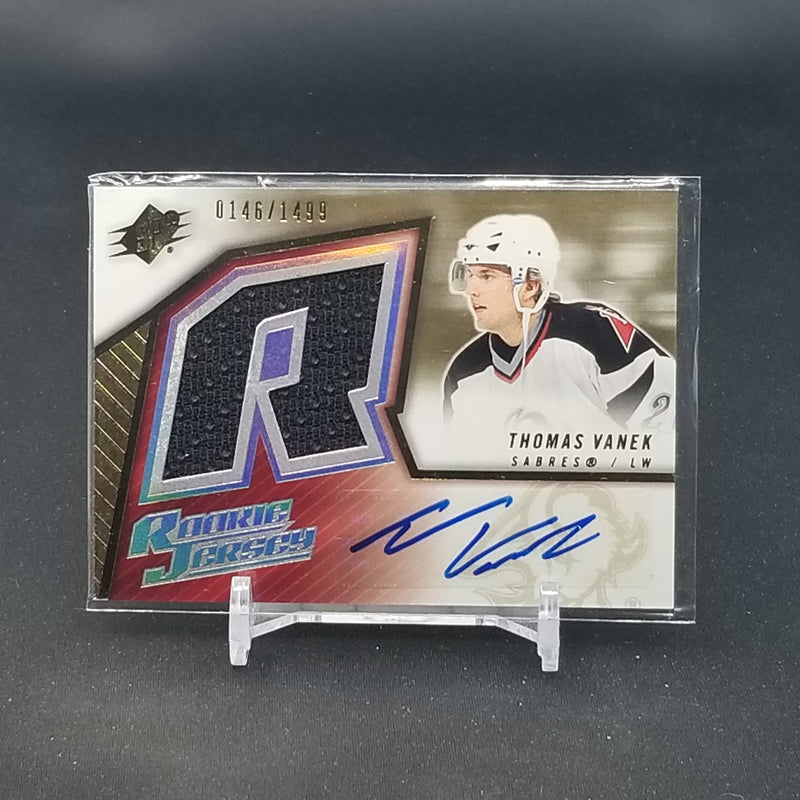 2005 UPPER DECK SPX - ROOKIE JERSEY - T. VANEK - #177 - #'D/1499 - RELIC - AUTOGRAPH - RC
