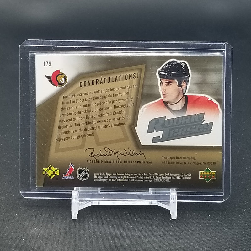 2005 UPPER DECK SPX - ROOKIE JERSEY - B. BUCHENSKI - #179 - #'D/1499 - RELIC - AUTOGRAPH - RC