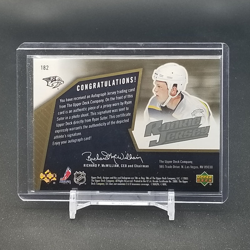 2005 UPPER DECK SPX - ROOKIE JERSEY - R. SUTER - #182 - #'D/1499 - RELIC - AUTOGRAPH - RC