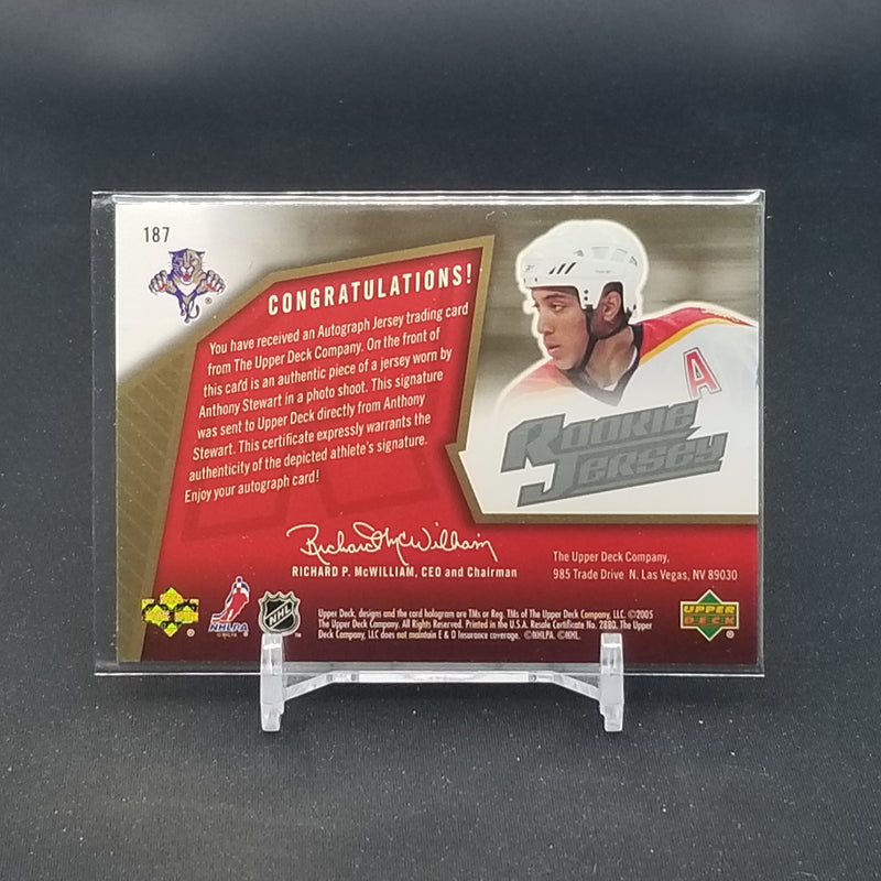 2005 UPPER DECK SPX - ROOKIE JERSEY - A. STEWART - #187 - #'D/1499 - RELIC - AUTOGRAPH - RC