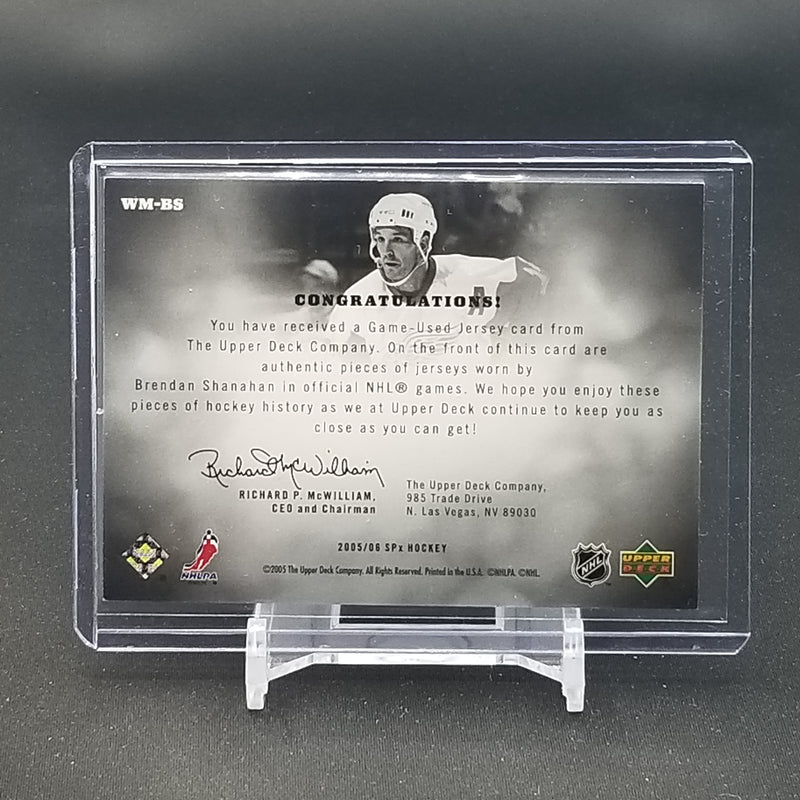 2005 UPPER DECK SPX - WINNING MATERIALS - B. SHANAHAN - #WM-BS - #'D/350 - DUAL RELIC