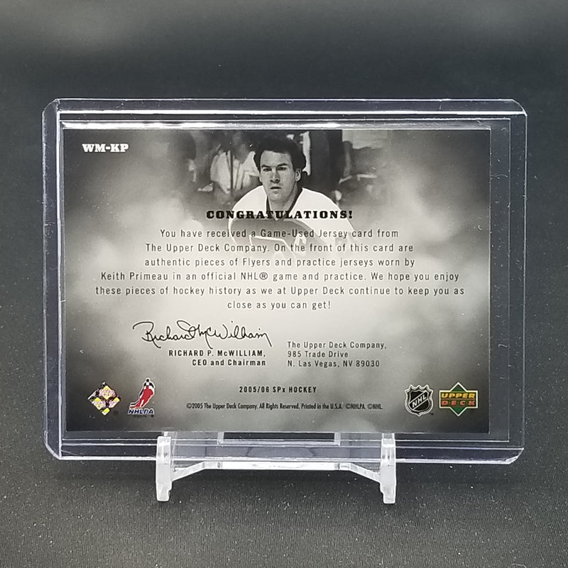 2005 UPPER DECK SPX - WINNING MATERIALS - K. PRIMEAU - #WM-KP - #'D/350 - DUAL RELIC
