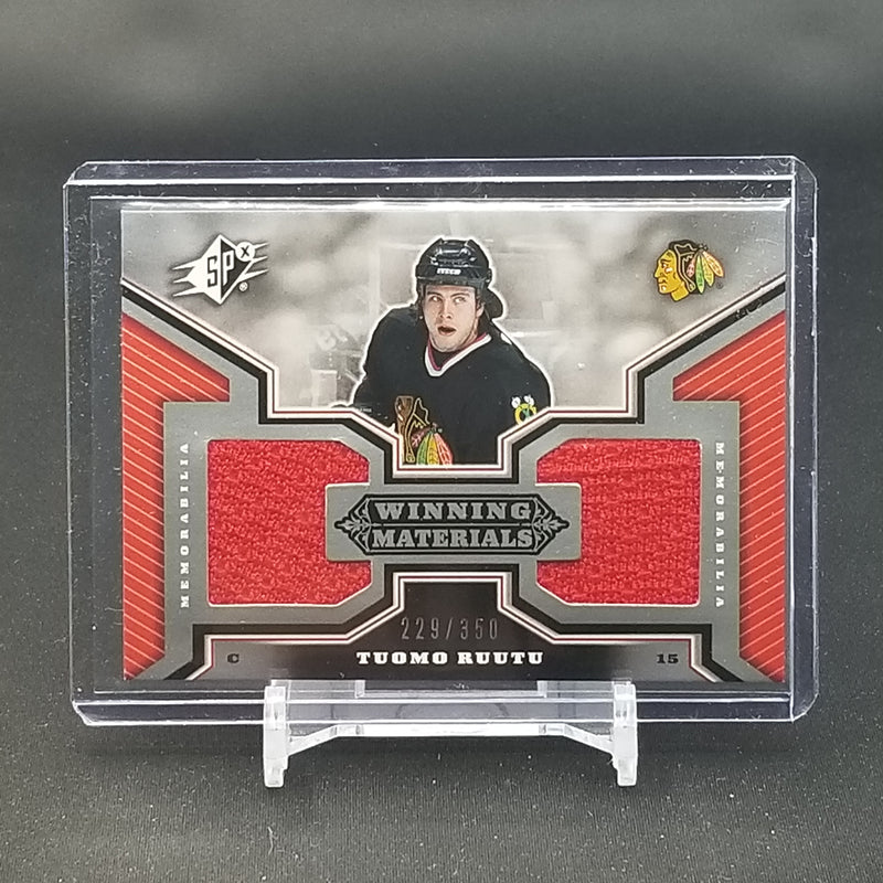 2005 UPPER DECK SPX - WINNING MATERIALS - T. RUUTU - #WM-TR - #'D/350 - DUAL RELIC