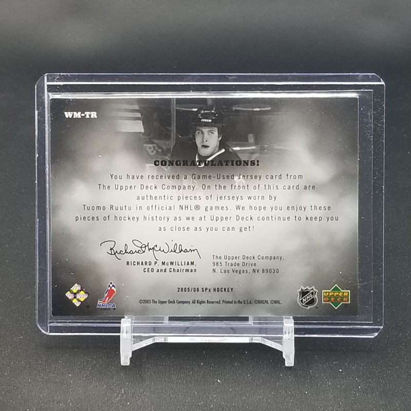 2005 UPPER DECK SPX - WINNING MATERIALS - T. RUUTU - #WM-TR - #'D/350 - DUAL RELIC
