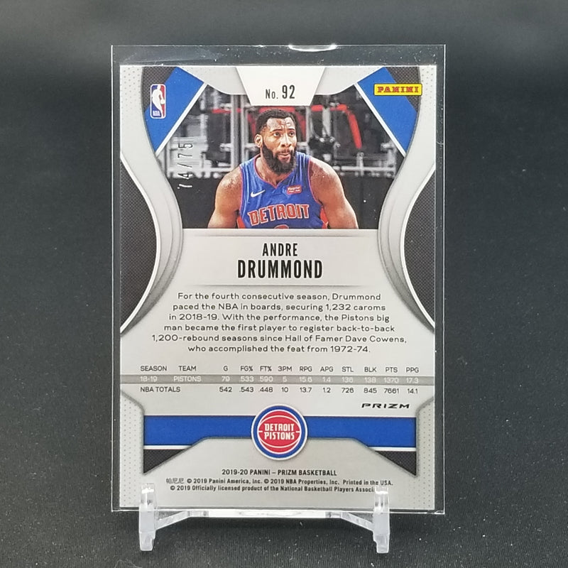 2019 PANINI PRIZM - PURPLE DISCO PRIZM - A. DRUMMOND - #92 - #'D/75