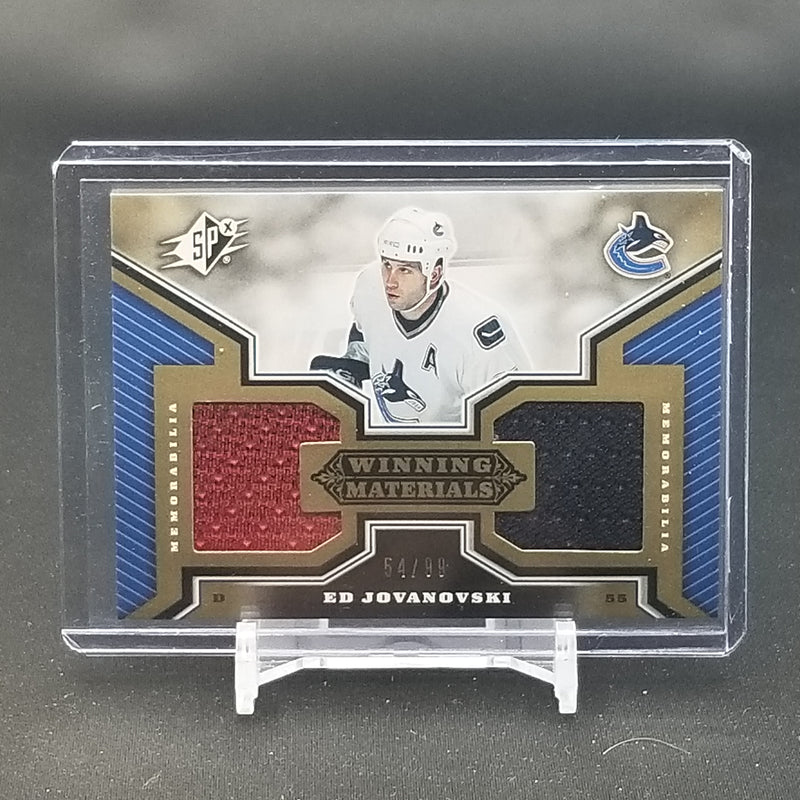 2005 UPPER DECK SPX - WINNING MATERIALS - E. JOVANOVSKI - #WM-EJ - #'D/99 - DUAL RELIC