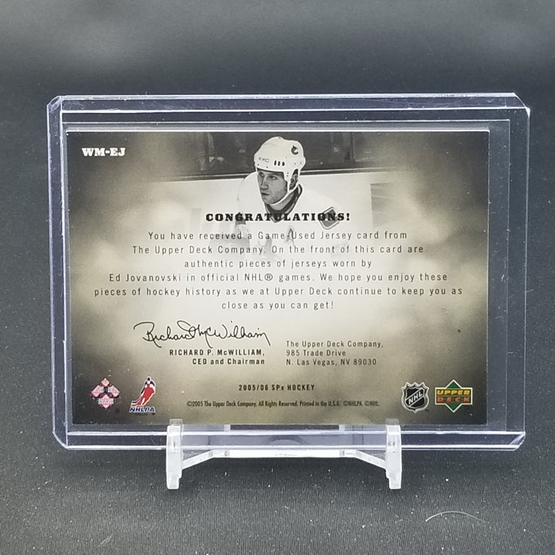 2005 UPPER DECK SPX - WINNING MATERIALS - E. JOVANOVSKI - #WM-EJ - #'D/99 - DUAL RELIC