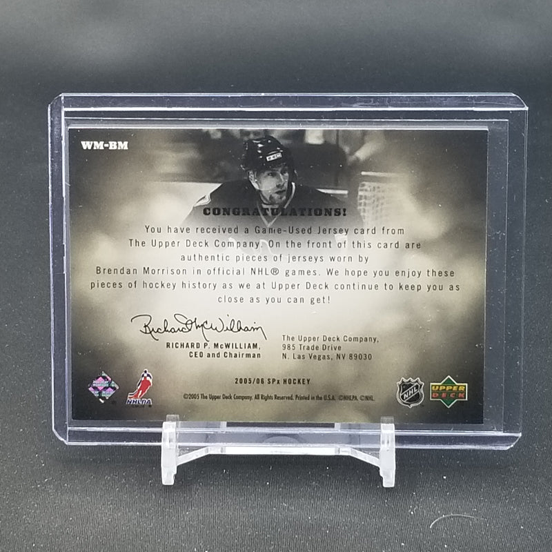 2005 UPPER DECK SPX - WINNING MATERIALS - B. MORRISON - #WM-BM - #'D/99 - DUAL RELIC