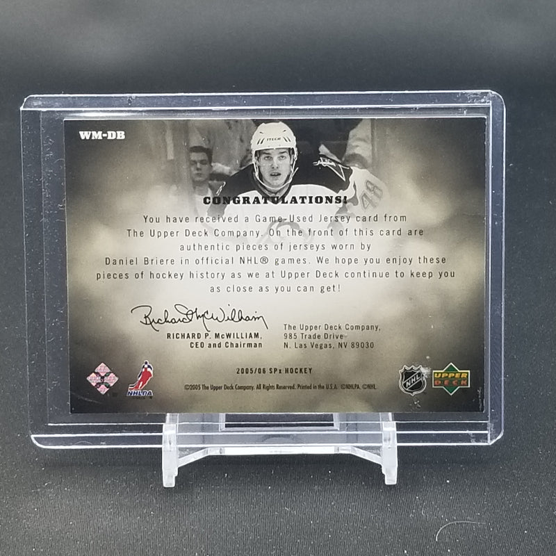 2005 UPPER DECK SPX - WINNING MATERIALS - D. BRIERE - #WM-DB - #'D/99 - DUAL RELIC