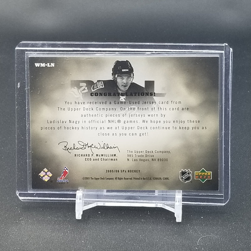 2005 UPPER DECK SPX - WINNING MATERIALS - L. NAGY - #WM-LN - #'D/350 - DUAL RELIC