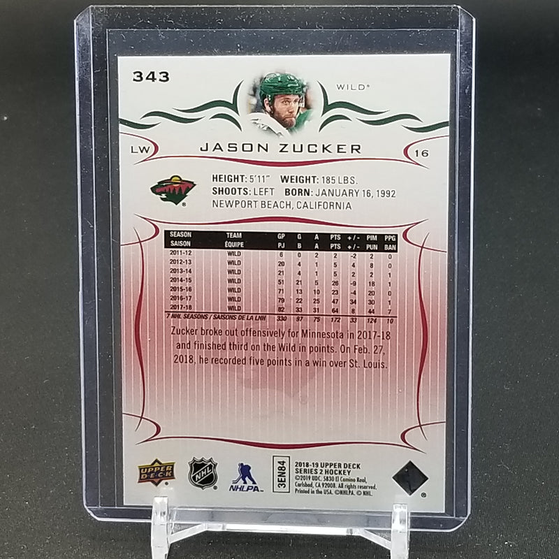 2018 UPPER DECK SERIES TWO - UD EXCLUSIVES - J. ZUCKER - #343 - #'D/100
