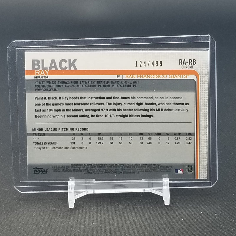 2019 TOPPS CHROME - REFRACTOR - R. BLACK - #RA-RB - #'D/499 - AUTOGRAPH - RC