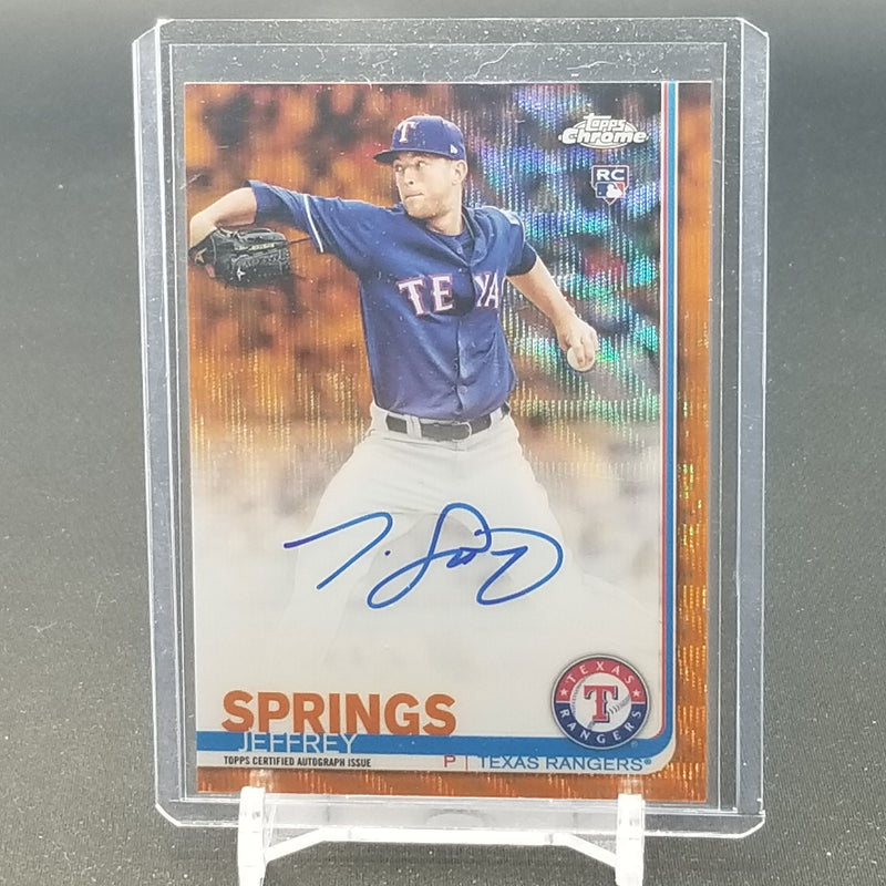 2019 TOPPS CHROME - ORANGE WAVE REFRACTOR - J. SPRINGS - #RA-JS - #'D/25 - AUTOGRAPH - RC