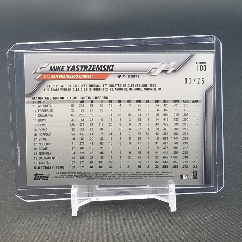 2020 TOPPS CHROME - ORANGE REFRACTOR - M. YASTRZEMSKI - #103 - #'D/25
