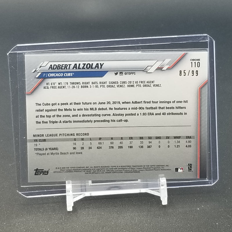 2020 TOPPS CHROME - GREEN REFRACTOR - A. ALZOLAY - #110 - #'D/99 - RC