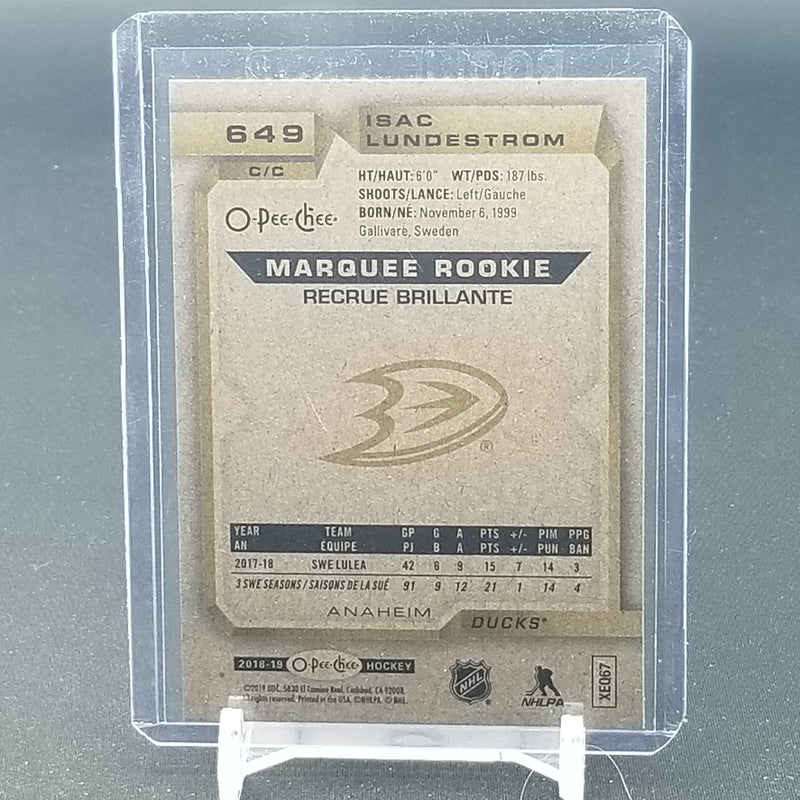 2018 UPPER DECK O-PEE-CHEE - GOLD - MARQUEE ROOKIE - I. LUNDESTROM -