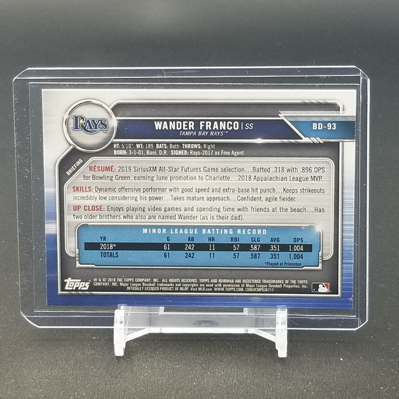 2019 TOPPS BOWMAN DRAFT - W. FRANCO -