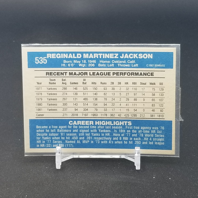 1982 DONRUSS '82- R. JACKSON -