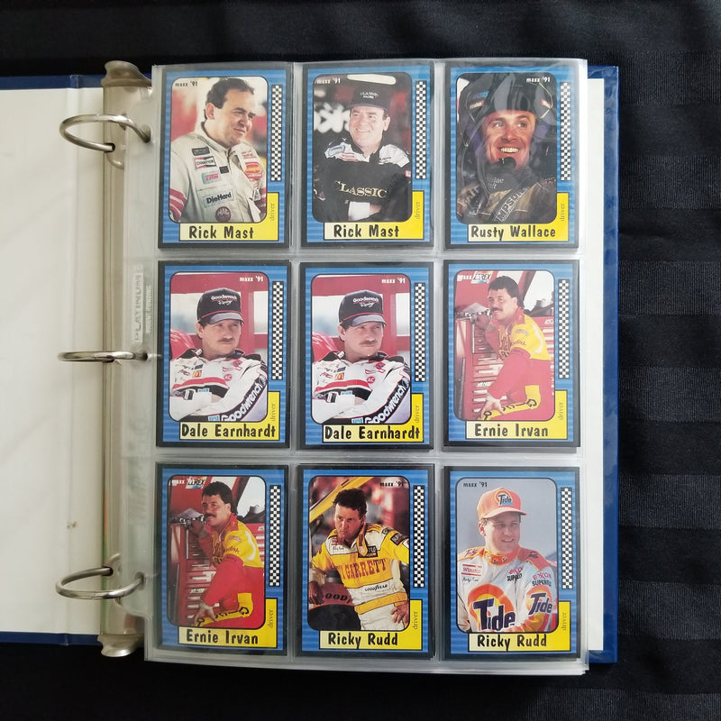 1991 MAX NASCAR COMPLETE SET WITH BINDER