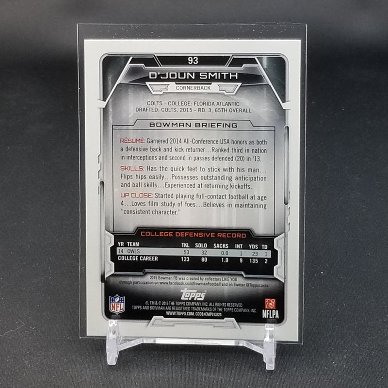 2015 TOPPS BOWMAN - BLACK BORDER - D. SMITH -