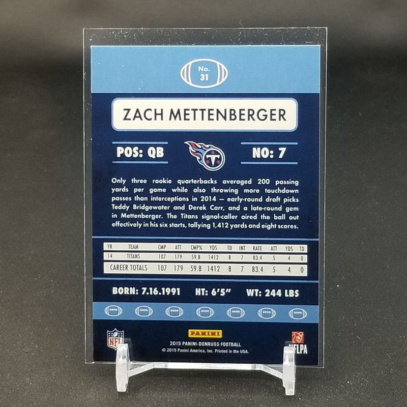 2015 PANINI DONRUSS  - BLUE - PRESS PROOF - Z. METTENBERGER - #31 - #'D/99