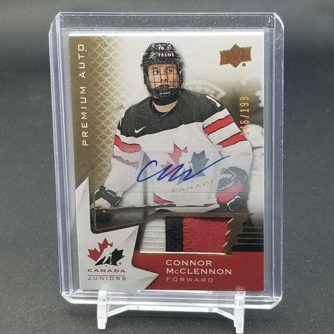 2020 UPPER DECK TEAM CANADA JUNIORS - PREMIUM AUTO - C. McCLENNON - #7 - #'D/199 - RELIC - AUTOGRAPH