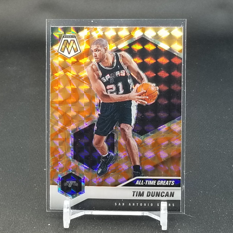 2020 PANINI MOSAIC - ORANGE REACTIVE PRIZM - ALL TIME GREATS - T. DUNCAN -