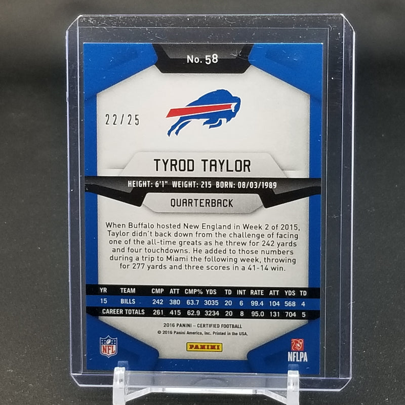 2016 PANINI CERTIFIED - GOLD - T. TAYLOR - #58 - #'D/25