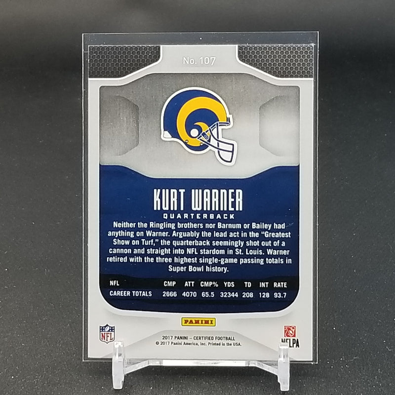 2017 PANINI CERTIFIED - ORANGE - IMMORTALS - K. WARNER - #107 - #'D/299