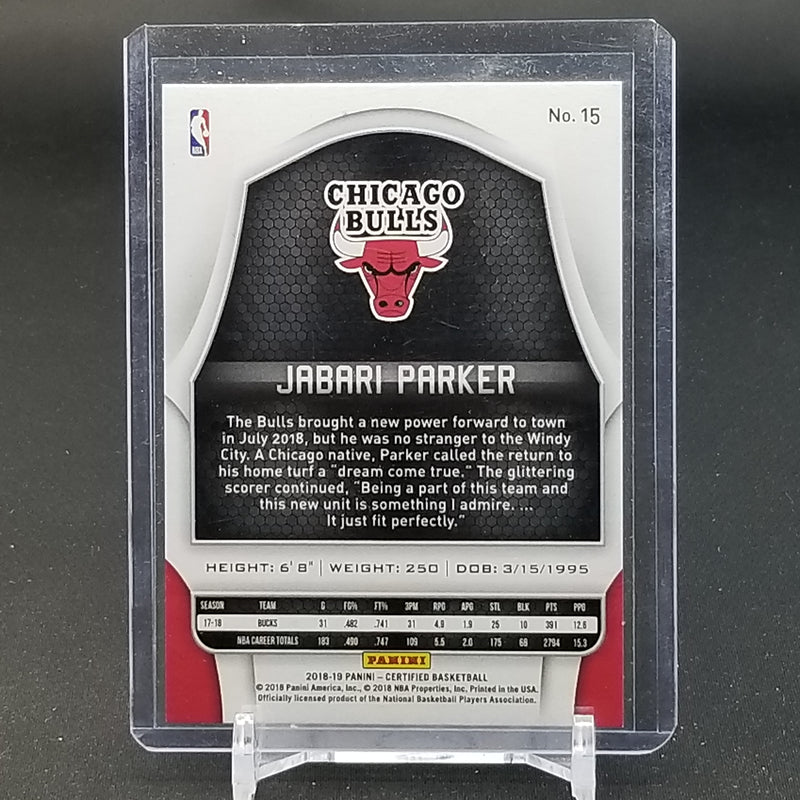2018 PANINI CERTIFIED - PURPLE - J. PARKER - #15 - #'D/49