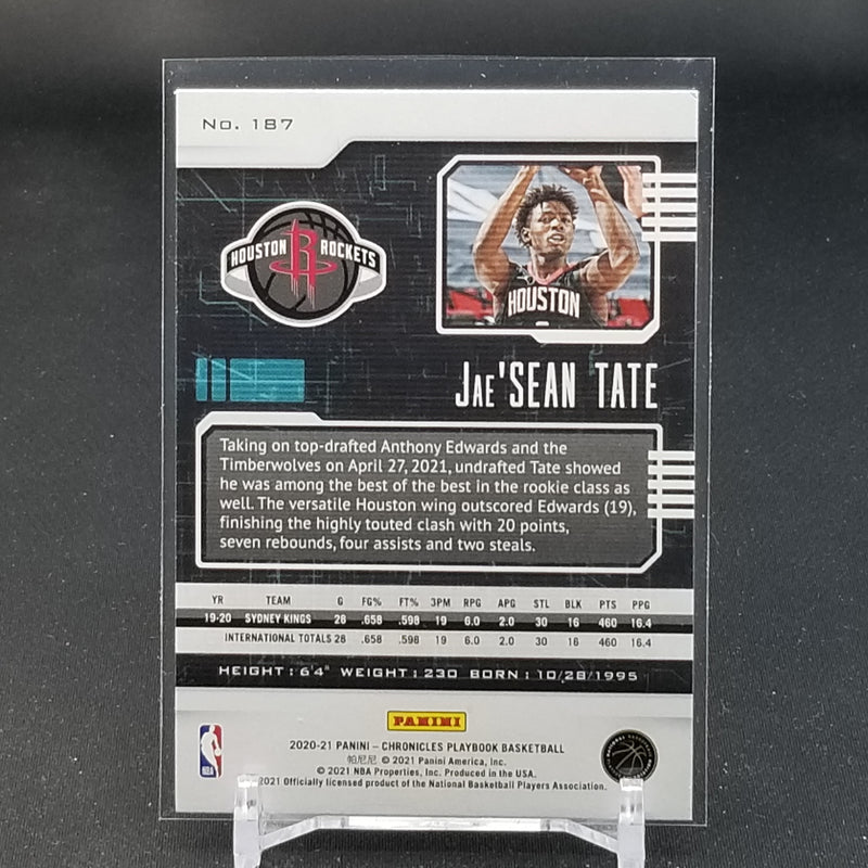 2020 PANINI CHRONICLES - PLAYBOOK - RED - J. TATE - #187 - #'D/149 - RC