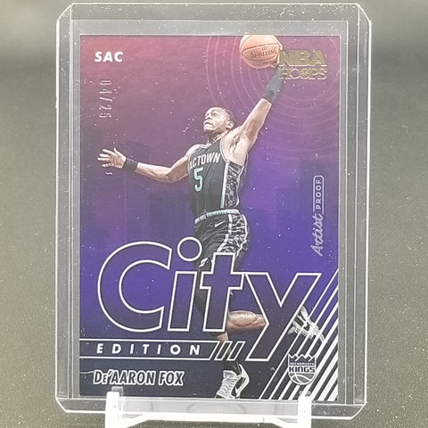 2021 PANINI HOOPS - CITY EDITION - ARTIST PROOF - PURPLE - D. FOX - #28 - #'D/25