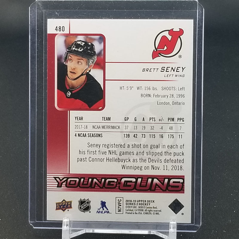 2018 UPPER DECK SERIES TWO - UD EXCLUSIVES - YOUNG GUNS - B. SENEY - #480 - #'D/100 - RC