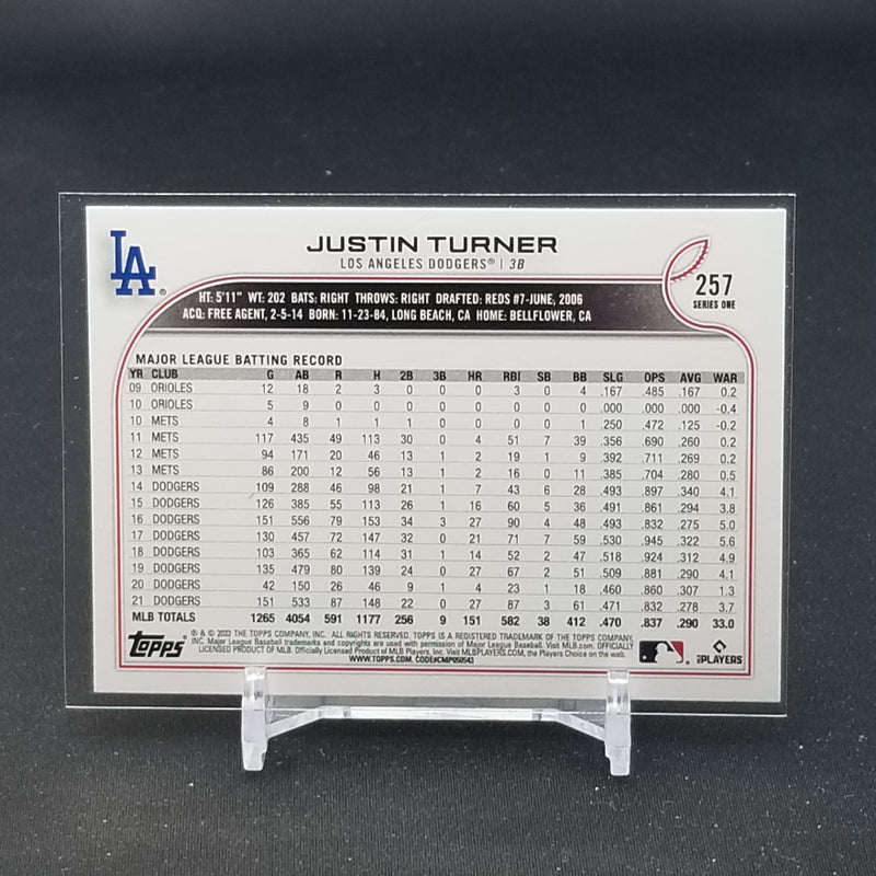 2022 TOPPS SERIES ONE - GOLD FOIL - J. TURNER -