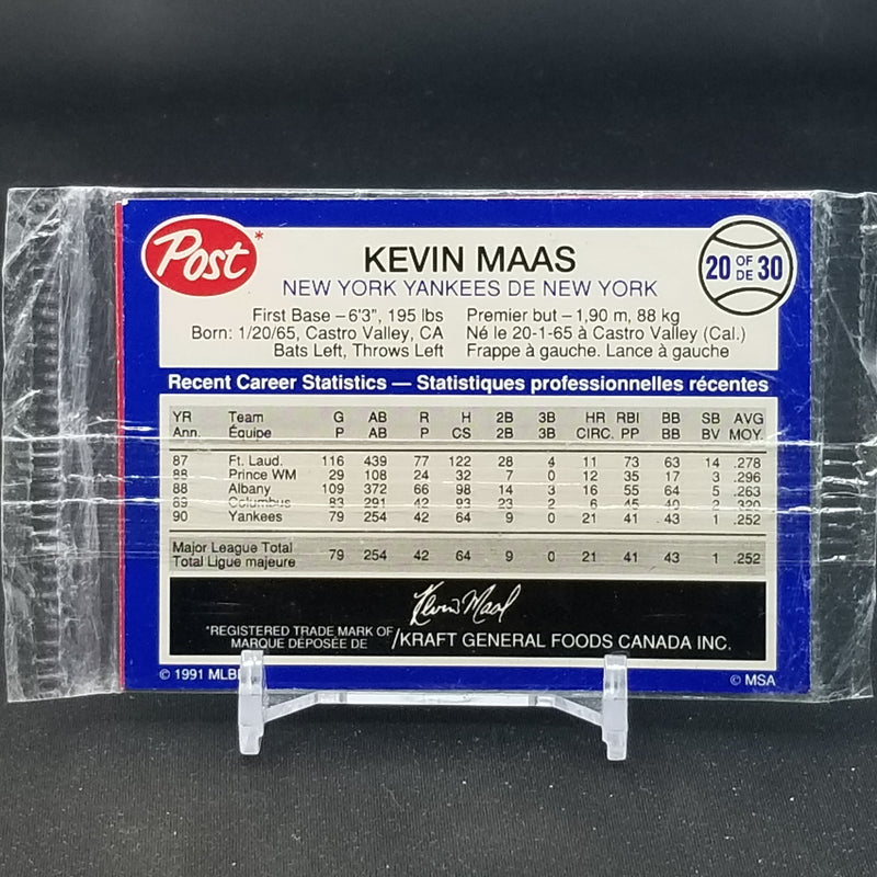 1991 POST - B. BONDS & K. MAAS - #20 & #5