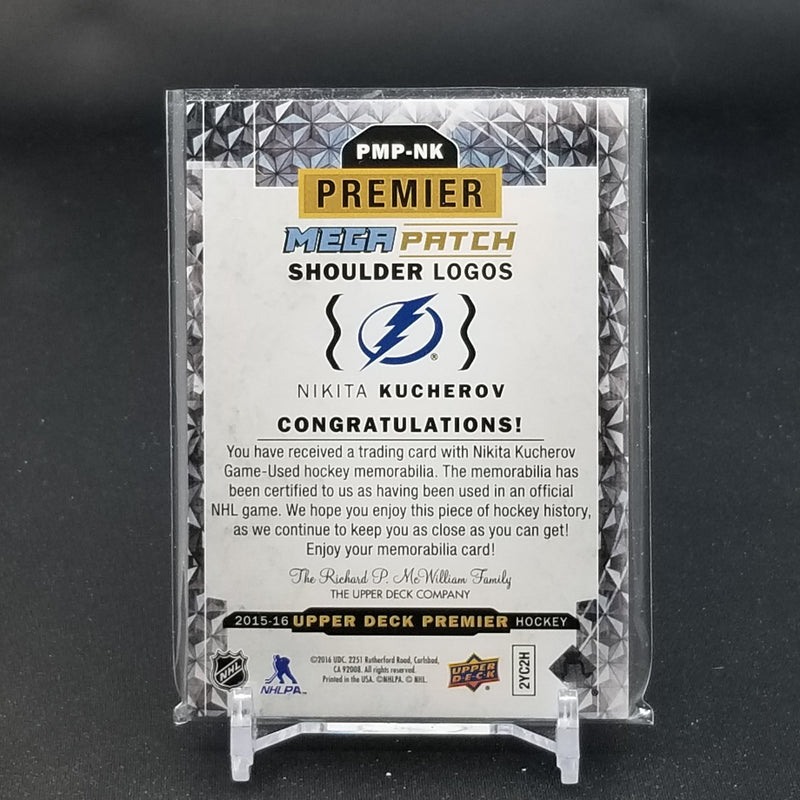 2015 UPPER DECK PREMIER - MEGA PATCH SHOULDER LOGOS - N. KUCHEROV - #PMP-NK - #'D/4 - PATCH RELIC