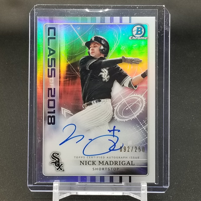 2018 TOPPS BOWMAN DRAFT - CLASS OF 2018 - REFRACTOR - N. MADRIGAL - #C18A-NM - #'D/250 - AUTOGRAPH