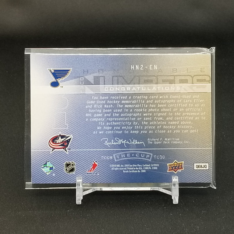 2009 UPPER DECK THE CUP - HONORABLE NUMBERS - L. ELLER / R. NASH - #HN2-EN - #'D/61 - DUAL RELIC - DUAL AUTOGRAPH