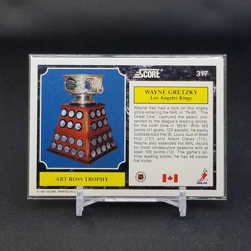 1991 SCORE  - ART ROSS TROPHY - W. GRETZKY -