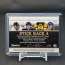 2017 LEAF IN THE GAME STICKWORK - STICK RACK 4 - E. LINDROS / M. LEMIEUX / J. JAGR / M. MESSIER - #SR-07 - #'D/4 - QUAD RELIC