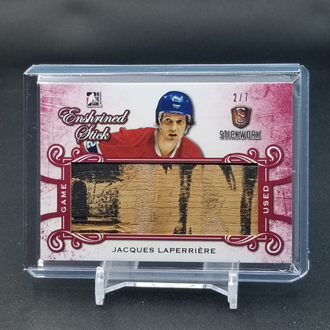 2017 LEAF IN THE GAME - STICKWORK - ENSHRINED STICK - J. LAPERRIERE - #ES-11 - #'D/77 - RELIC