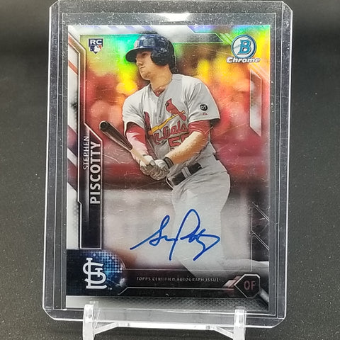 2016 TOPPS BOWMAN CHROME - REFRACTOR - S. PISCOTTY - #CRA-SP - #'D/499 - AUTOGRAPH - RC